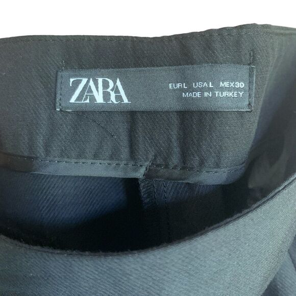 Zara Skort Women L Black Asymmetrical Mini Faux Skirt Wrap Embellished Goth - Picture 6 of 9